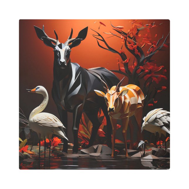OCTURIA 16X16 Inch Square Metal Wall Art 0030069 (Front)