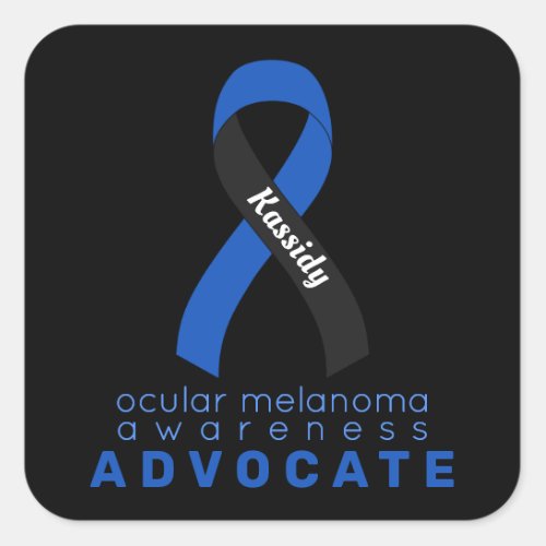 Ocular Melanoma Advocate Black Square Sticker