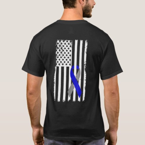 Ocular Melanoma Awareness Distressed American Flag T_Shirt