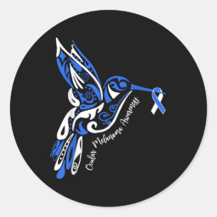 Ocular Melanoma Awareness Eye Cancer Hummingbird R Classic Round Sticker