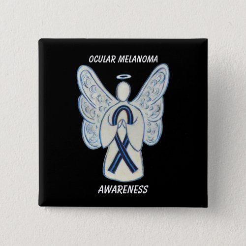 Ocular Melanoma Awareness Ribbon Angel Custom Pin