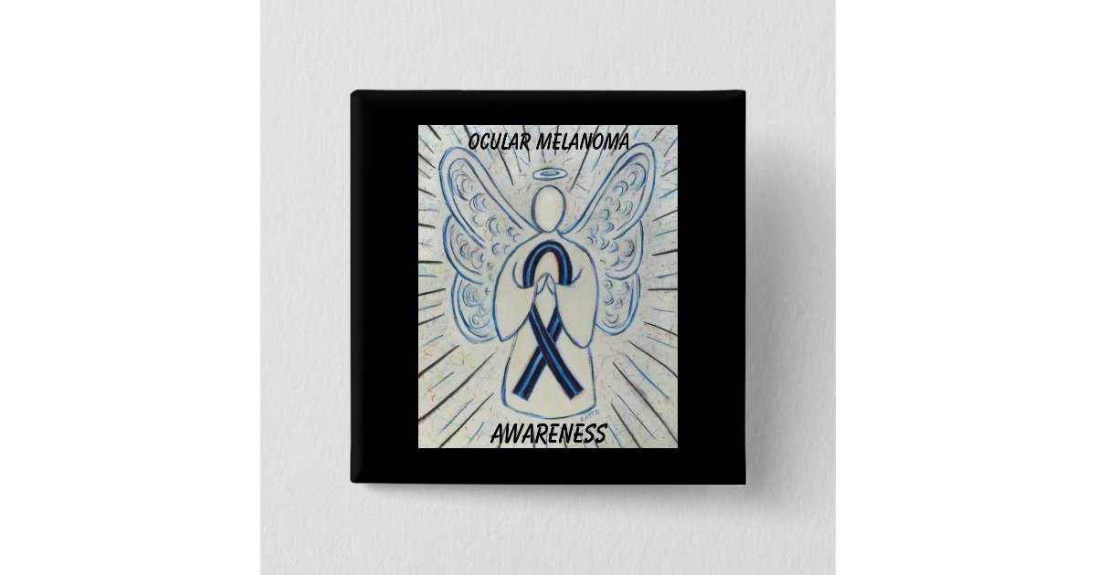 Ocular Melanoma Awareness Ribbon Angel Custom Pin | Zazzle.com