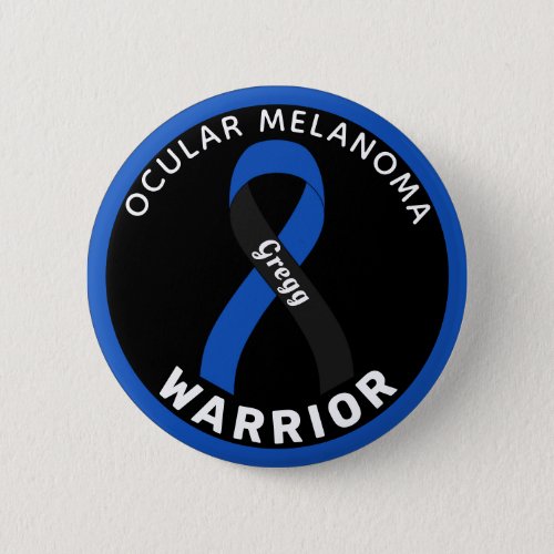 Ocular Melanoma Warrior Ribbon Black Button