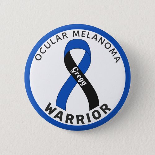Ocular Melanoma Warrior Ribbon White Button