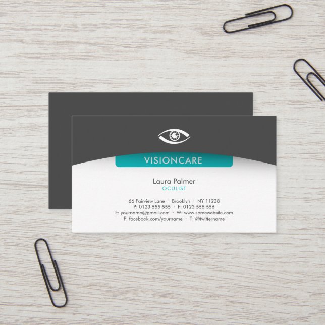 Oculist | Optican Professional Business Card (Front/Back In Situ)