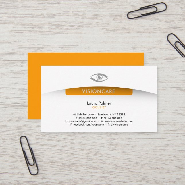 Oculist | Optican Professional Business Card (Front/Back In Situ)