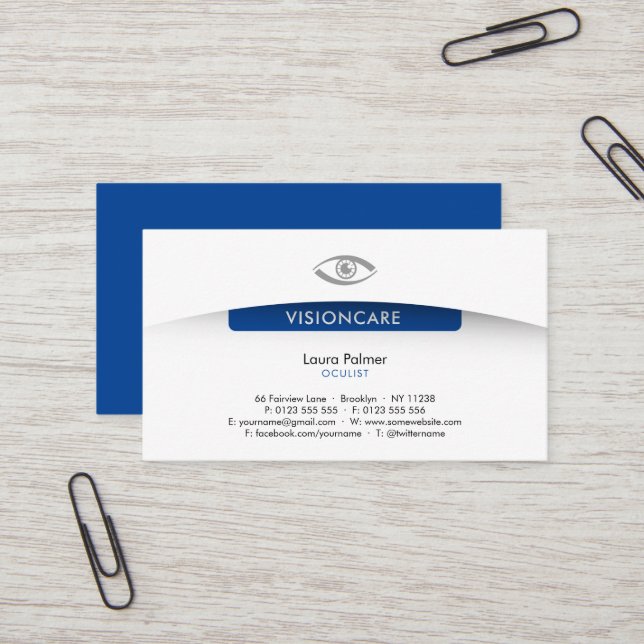 Oculist | Optican Professional Business Card (Front/Back In Situ)