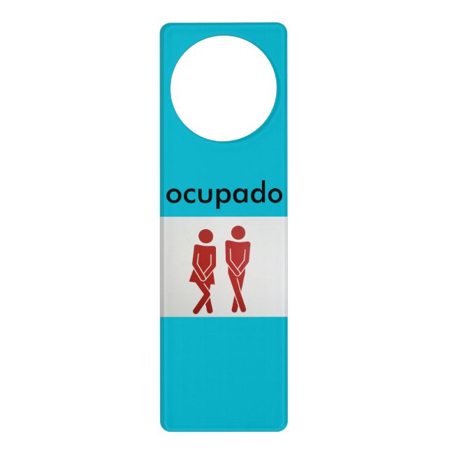 ocupado bathroom doorhanger (Front)