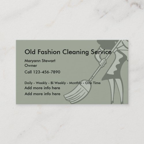 Od Fashioned Cleaning Service Business Cards