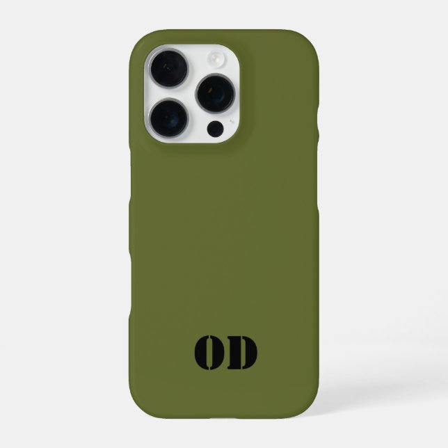 OD green custom monogram personalized Iphone Case (Back)