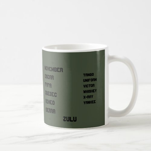 OD Green Nato Alphabet Coffee Mug