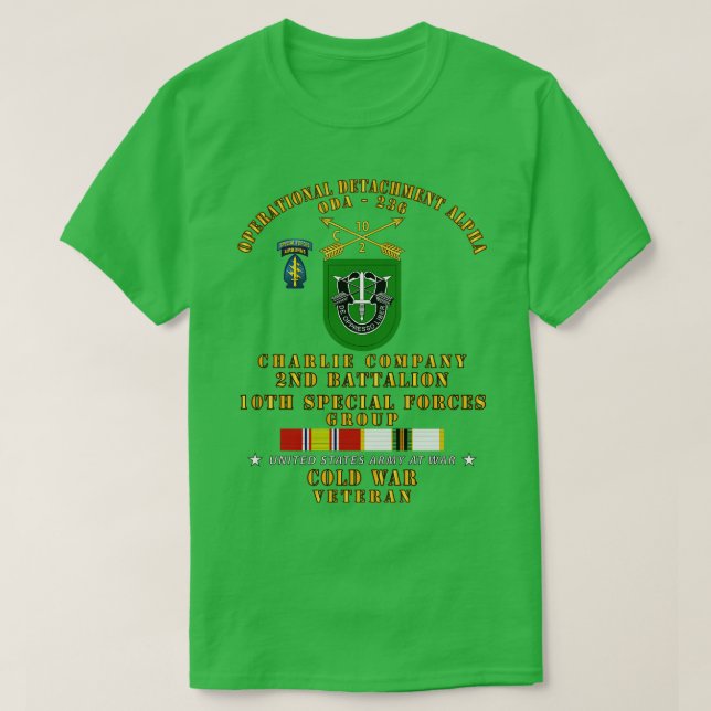 ODA 236 C Co 2nd Bn 10th SFG w COLD SVC T-Shirt (Design Front)