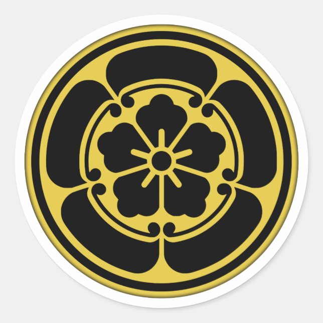 Oda Clan Kamon Classic Round Sticker (Front)