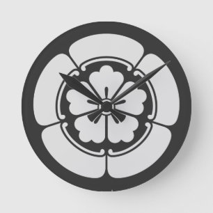 Oda Mokkou   KAMON [ Japanese Family Crest ]   Round Clock