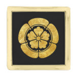 Oda Mon Japanese Samurai Clan Faux Gold On Black Gold Finish Lapel Pin at Zazzle