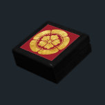 Oda Mon Japanese samurai clan faux gold on red Gift Box<br><div class="desc">Keep your jewelry in this classy Wooden Jewelry Keepsake Box with this Oda Mon in faux gold (BE AWARE! This is a photo image). The background is deep red. Oda mon from the Japanese shogunate. A new version in faux gold. The mon is an emblem to designate a family, clan...</div>
