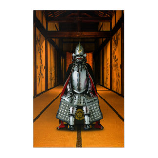 Oda Nobunaga Samurai Armor in a Golden Hall Acrylic Print