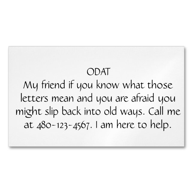 ODAT BUSINESS CARD MAGNET (Front)