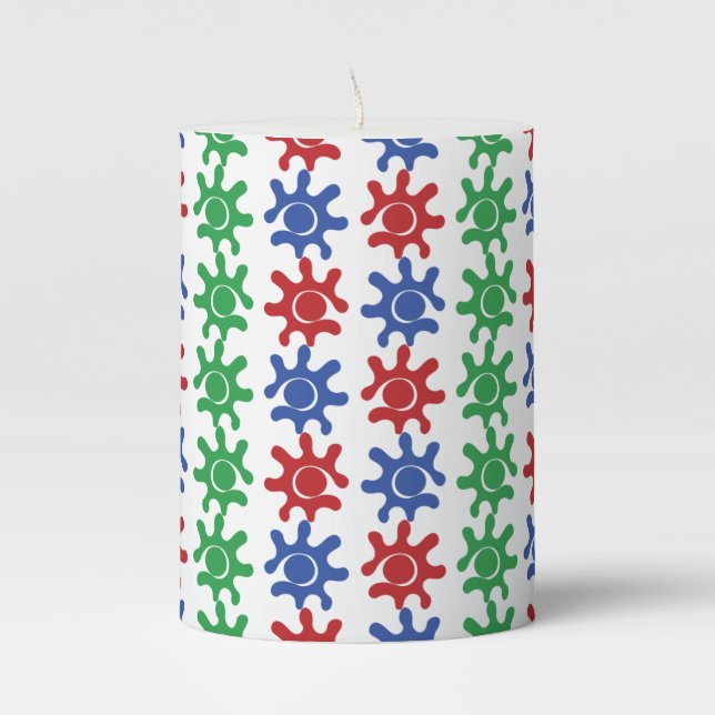 Odd Abstract Pattern Pillar Candle (Front)