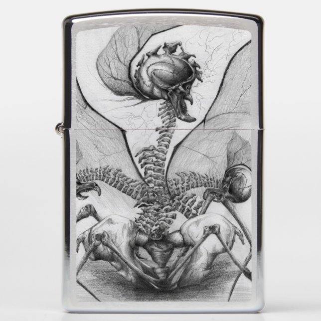 Odd Bone Fellow Goth Horror Creature Monster Art Zippo Lighter (Front)