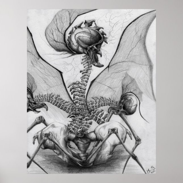 Odd Bone Fellow Horror Monster Art Poster (Front)