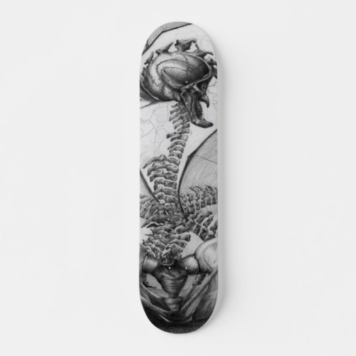 Odd Bone Fellow Horror Skeleton Winged Monster Art Skateboard Deck