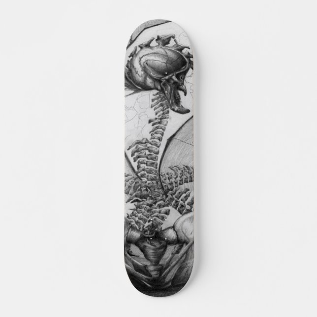 Odd Bone Fellow Horror Skeleton Winged Monster Art Skateboard Deck (Front)