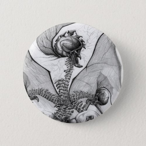 Odd Bone Fellow Skeleton Demon Horror Monster Art Pinback Button