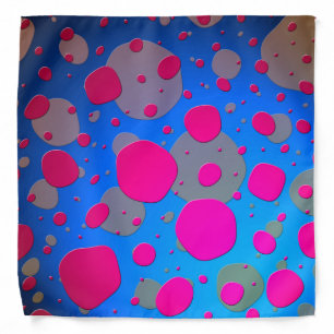 Odd Circles Modern Art Design Pink Blue Bandana