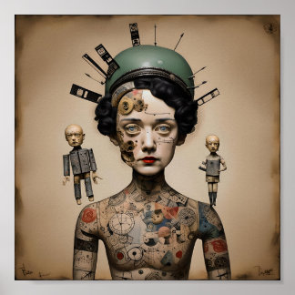 Odd Doll Surrealist AI image 007 P Poster