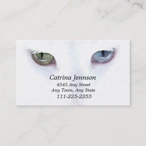 Customizable Odd eyed Cat  Business Card