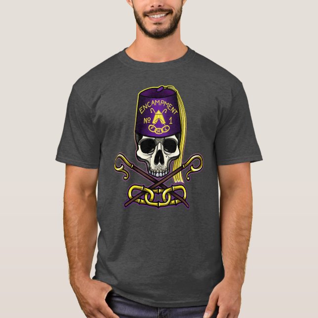 Odd Fellows Encampment Skull and Crossed Crooks T-Shirt (Front)