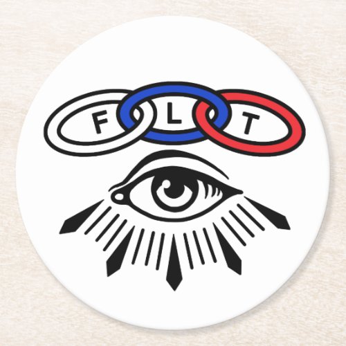 Odd Fellows Eye and Links Round Paper Coaster