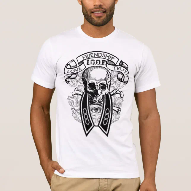 Odd Fellows Flt Skull And Collar T-shirt | Zazzle