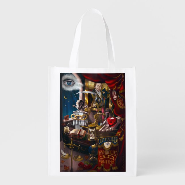 Odd Fellows Symbolic Vanitas Grocery Bag (Front)