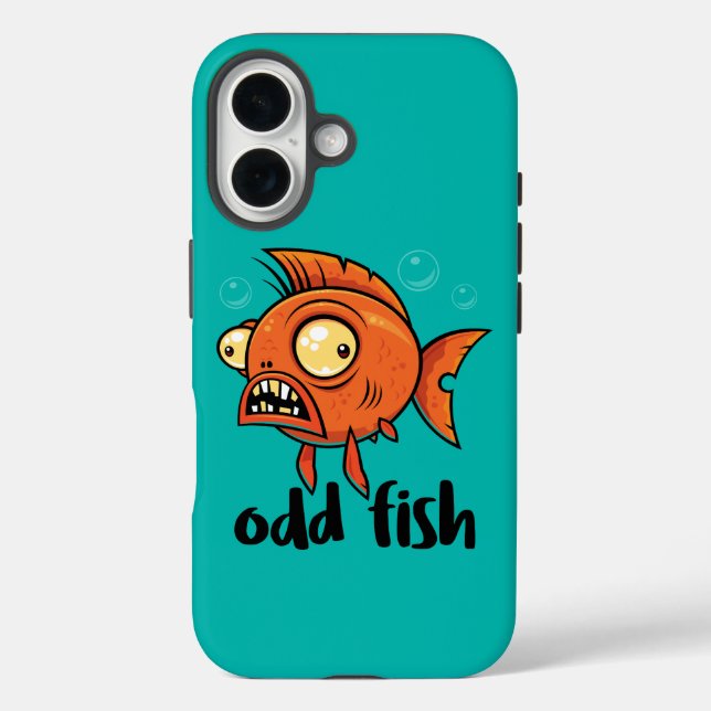 Odd Fish Quirky Funny Orange Goldfish Cartoon Case-Mate iPhone Case (Back)
