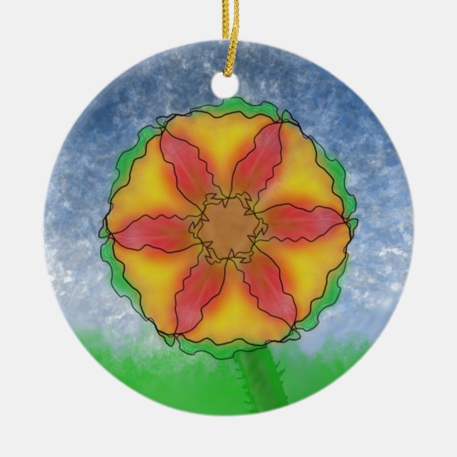 Odd Flower Ceramic Ornament (Front)