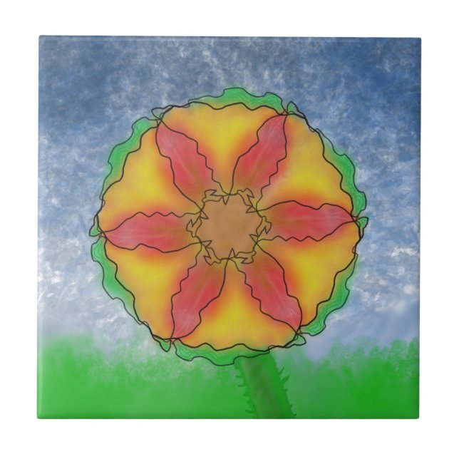 Odd Flower Ceramic Tile (Front)