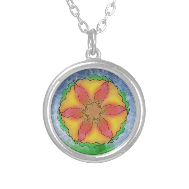 Odd Flower Silver Plated Necklace (Front)