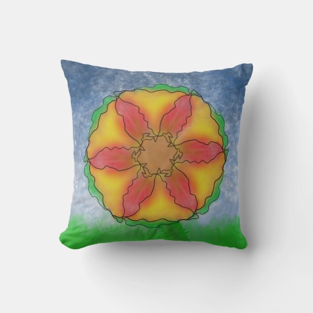 Odd Flower Throw Pillow (Front)