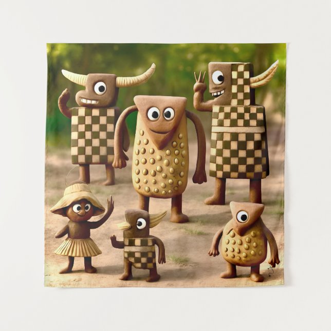 Odd Friends – Forest Checker & Dots Clan Poster Tapestry (Front)