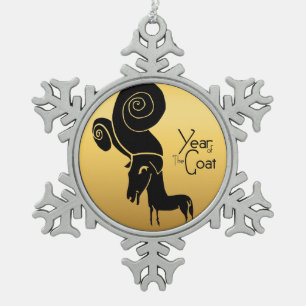 Odd Gold Ram Goat Chinese Year Zodiac Ornament