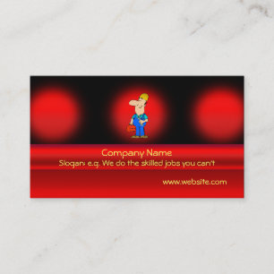 Odd-job handyman service on red metallic-effect business card