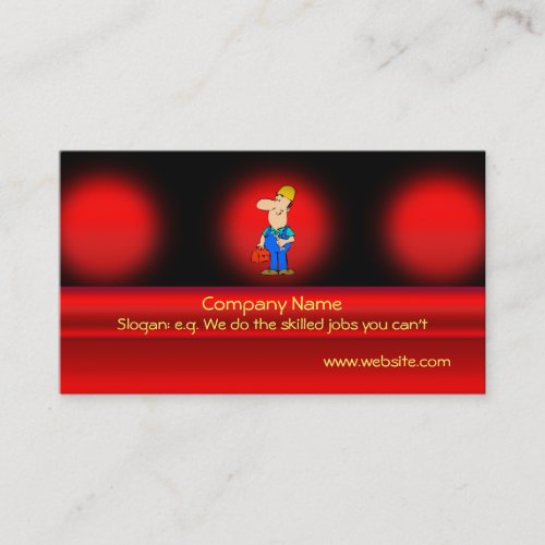 Odd_job handyman service on red metallic_effect business card