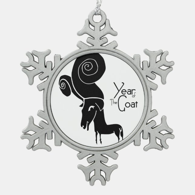 Odd Ram Goat Chinese Year Zodiac SnowF Ornament (Front)