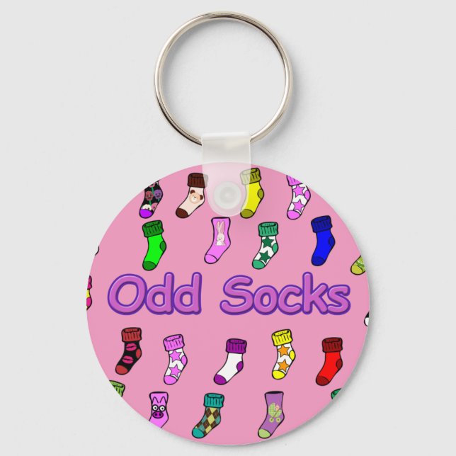 Odd Socks Key Chain - Pink (Front)