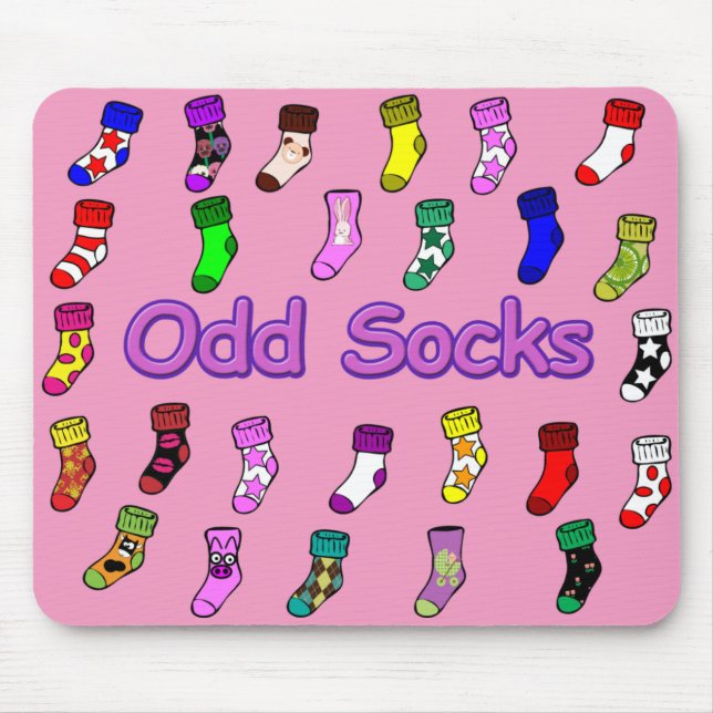 Odd Socks Mousepad Pink (Front)