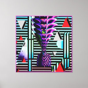 Odd Tiki God at the Memphis Design Party Canvas Print