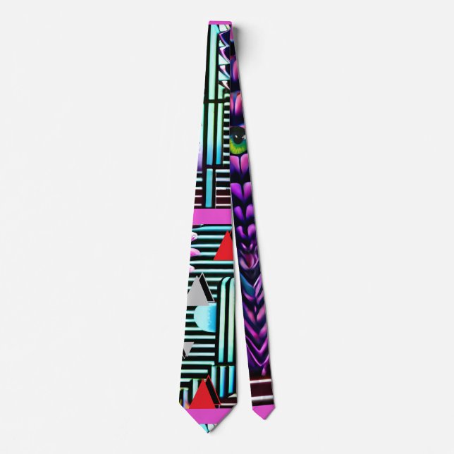 Odd Tiki God at the Memphis Design Party Neck Tie (Front)
