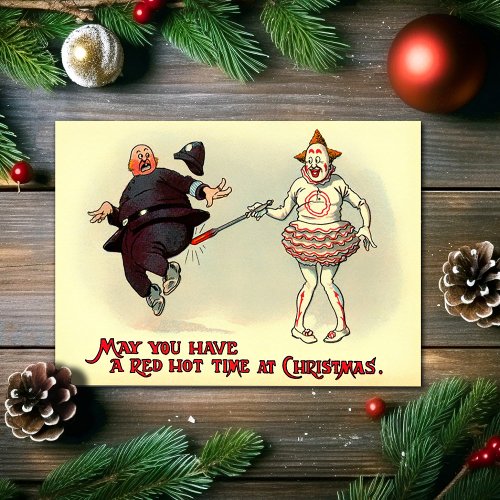 Odd Victorian Humor Christmas Card